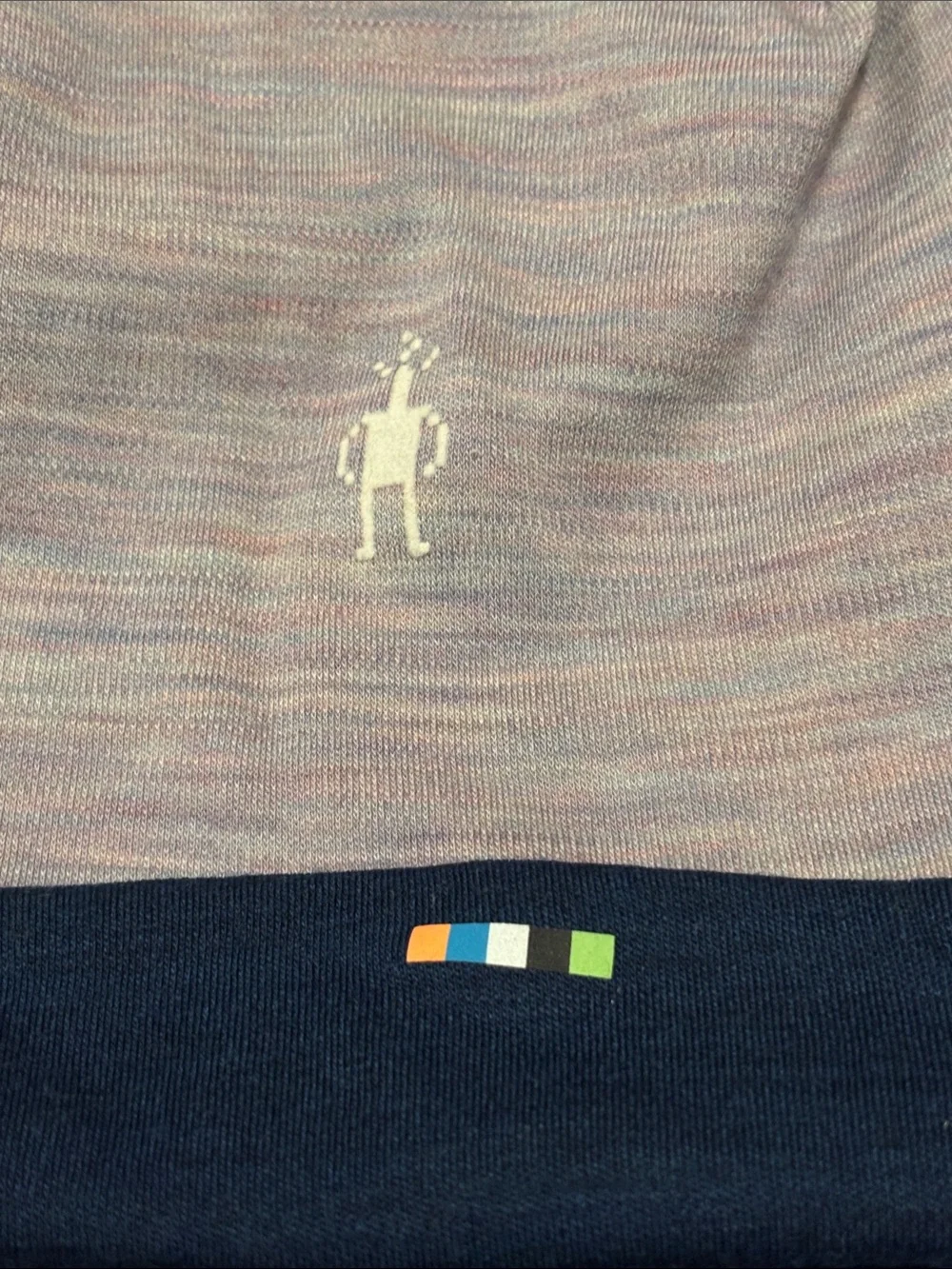 NWT Smartwool Kids Heathered Light Purple Beanie with Navy Cuff L/ XL